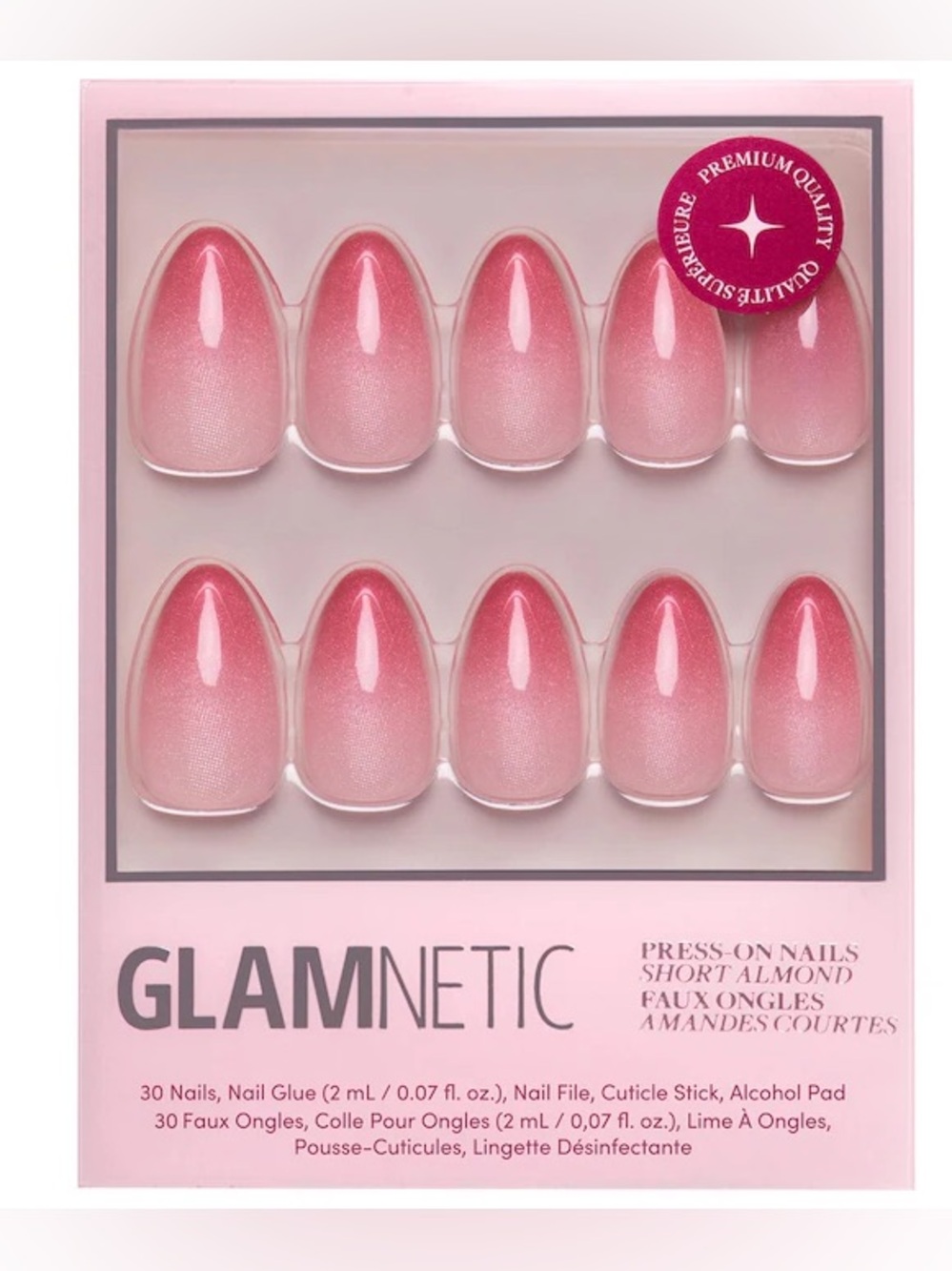 Glamnetic Pink Ombre Press-On Nails - Faded Feelings